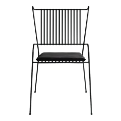 Chaise de jardin avec accoudoirs en acier et coussin noir Capri - Cools Collection