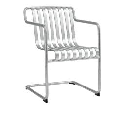 Chaise de jardin avec accoudoirs en acier galvanisé 54x65x80cm Palissade - HAY