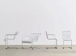 Chaise de jardin avec accoudoirs en acier galvanisé 54x65x80cm Palissade - HAY