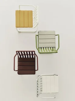 Chaise de jardin avec accoudoirs en acier galvanisé 54x65x80cm Palissade - HAY