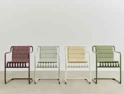 Chaise de jardin avec accoudoirs en acier galvanisé 54x65x80cm Palissade - HAY