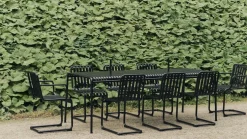 Chaise de jardin avec accoudoirs en acier gris anthracite Palissade - HAY