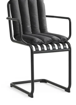 Chaise de jardin avec accoudoirs en acier gris anthracite Palissade - HAY