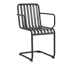 Chaise de jardin avec accoudoirs en acier gris anthracite Palissade - HAY