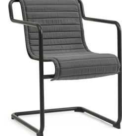 Chaise de jardin avec accoudoirs en acier gris anthracite 54x65x80cm Palissade - HAY