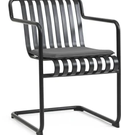 Chaise de jardin avec accoudoirs en acier gris anthracite 54x65x80cm Palissade - HAY