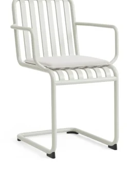 Chaise de jardin avec accoudoirs en acier gris clair Palissade - HAY