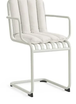 Chaise de jardin avec accoudoirs en acier gris clair Palissade - HAY