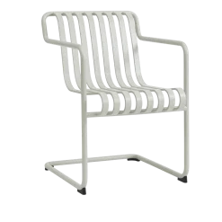 Chaise de jardin avec accoudoirs en acier gris clair 54x65x80cm Palissade - HAY