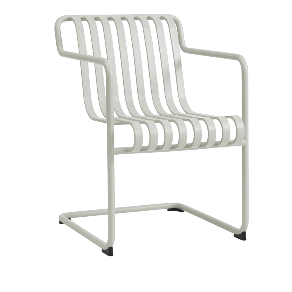Chaise de jardin avec accoudoirs en acier gris clair 54x65x80cm Palissade - HAY