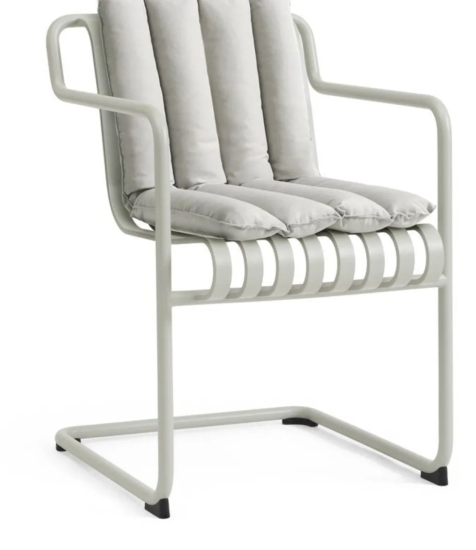 Chaise de jardin avec accoudoirs en acier gris clair 54x65x80cm Palissade - HAY