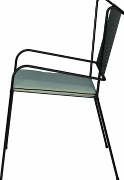 Chaise de jardin avec accoudoirs en acier noir et coussin opal Capri - Cools Collection