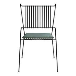 Chaise de jardin avec accoudoirs en acier noir et coussin opal Capri - Cools Collection