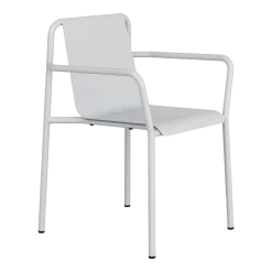 Chaise de jardin avec accoudoirs en acier thermolaqué gris craie Panorama - TIPTOE