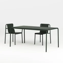 Chaise de jardin avec accoudoirs en acier thermolaqué noir graphite Panorama - TIPTOE