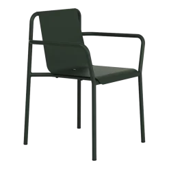 Chaise de jardin avec accoudoirs en acier thermolaqué vert forêt Panorama - TIPTOE