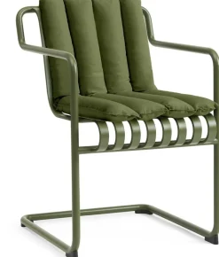 Chaise de jardin avec accoudoirs en acier vert olive 54x65x80cm Palissade - HAY