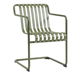 Chaise de jardin avec accoudoirs en acier vert olive 54x65x80cm Palissade - HAY