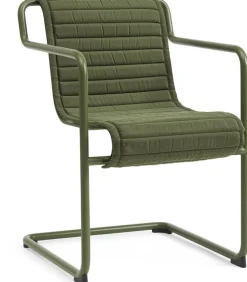 Chaise de jardin avec accoudoirs en acier vert olive 54x65x80cm Palissade - HAY