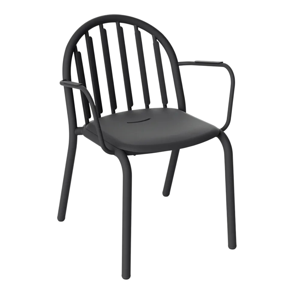 Chaise de jardin avec accoudoirs en aluminium anthracite 60x59x80cm Fred's - Fatboy