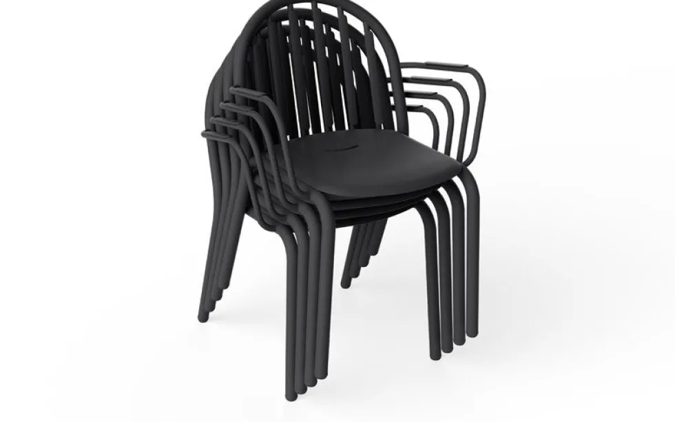 Chaise de jardin avec accoudoirs en aluminium anthracite 60x59x80cm Fred's - Fatboy
