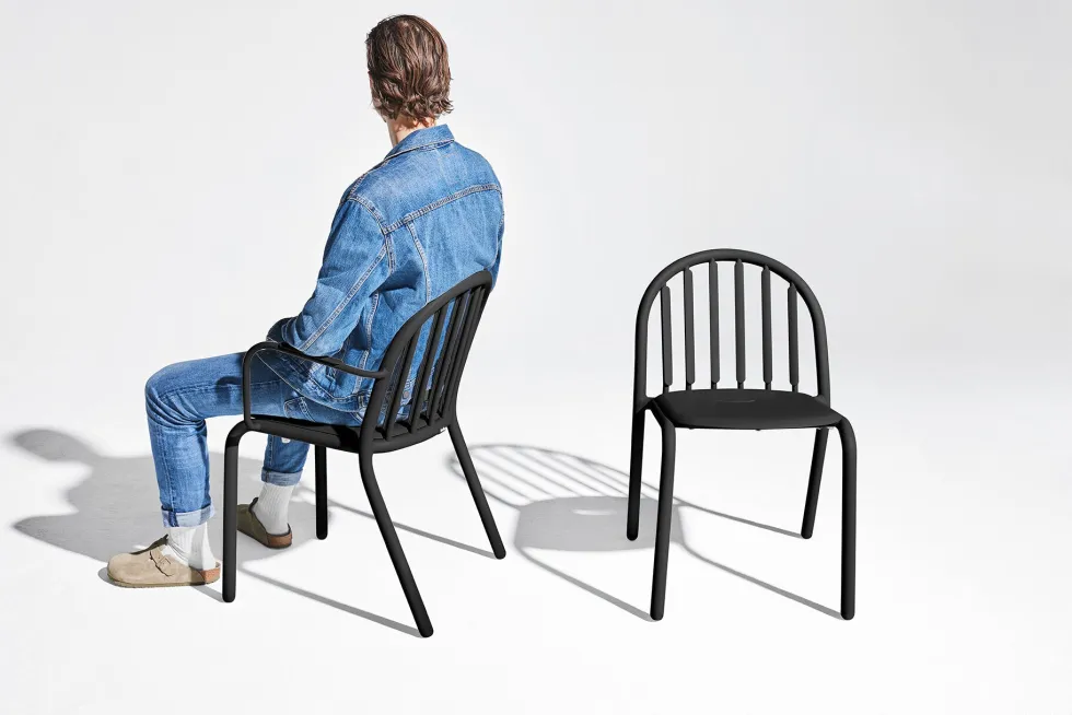Chaise de jardin avec accoudoirs en aluminium anthracite 60x59x80cm Fred's - Fatboy