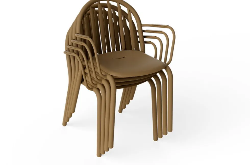 Chaise de jardin avec accoudoirs en aluminium mocha 60x59x80cm Fred's - Fatboy