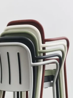 Chaise de jardin avec accoudoirs en métal gris argenté Deville - HAY