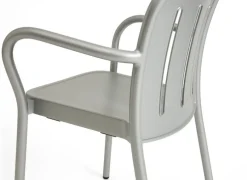 Chaise de jardin avec accoudoirs en métal gris argenté Deville - HAY
