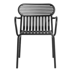 Chaise de jardin avec accoudoirs noire Week-End - Petite Friture
