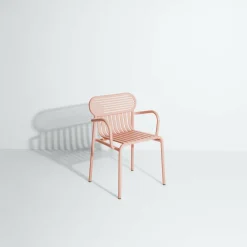 Chaise de jardin avec accoudoirs rose blush Week-End - Petite Friture