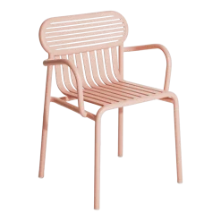 Chaise de jardin avec accoudoirs rose blush Week-End - Petite Friture