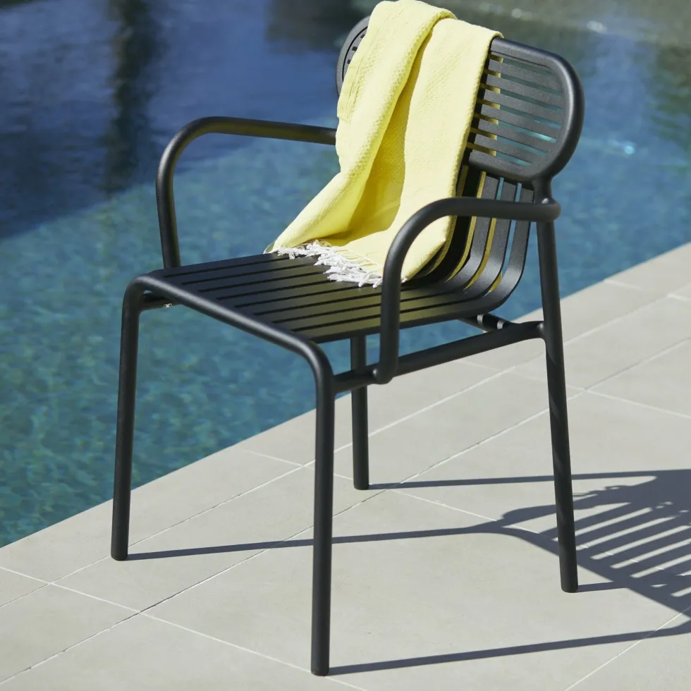 Chaise de jardin avec accoudoirs verte jade Week-End - Petite Friture