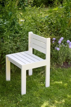 Chaise de jardin en acier beige et coussins beige sable Haus - Hübsch