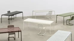 Chaise de jardin en acier blanc cassé Palissade - HAY