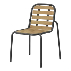 Chaise de jardin en acier et bois noir Vig Robinia - Normann Copenhagen
