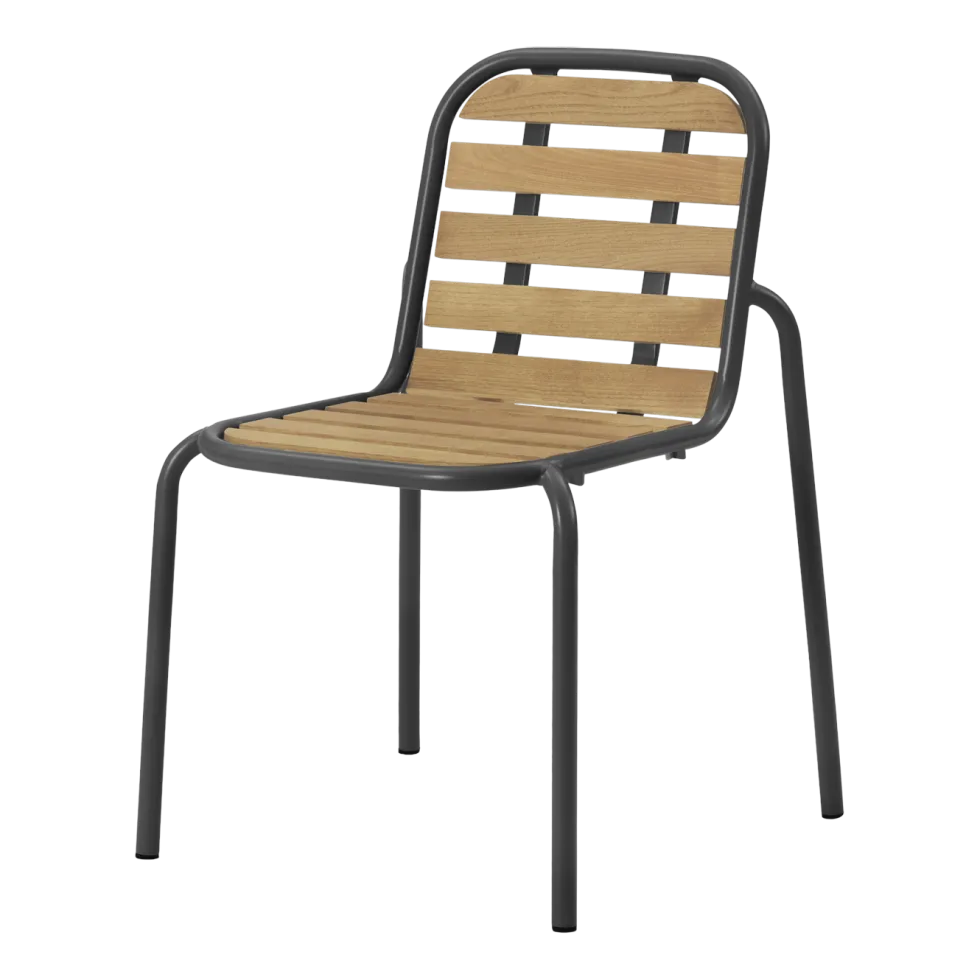 Chaise de jardin en acier et bois noir Vig Robinia - Normann Copenhagen