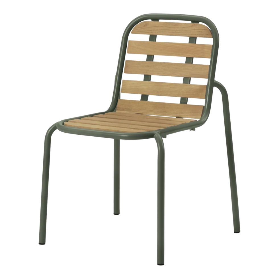 Chaise de jardin en acier et bois vert foncé Vig Robinia - Normann Copenhagen