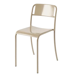 Chaise de jardin en acier inoxydable beige gris Patio - Tolix