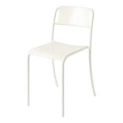 Chaise de jardin en acier inoxydable blanc perlé Patio - Tolix