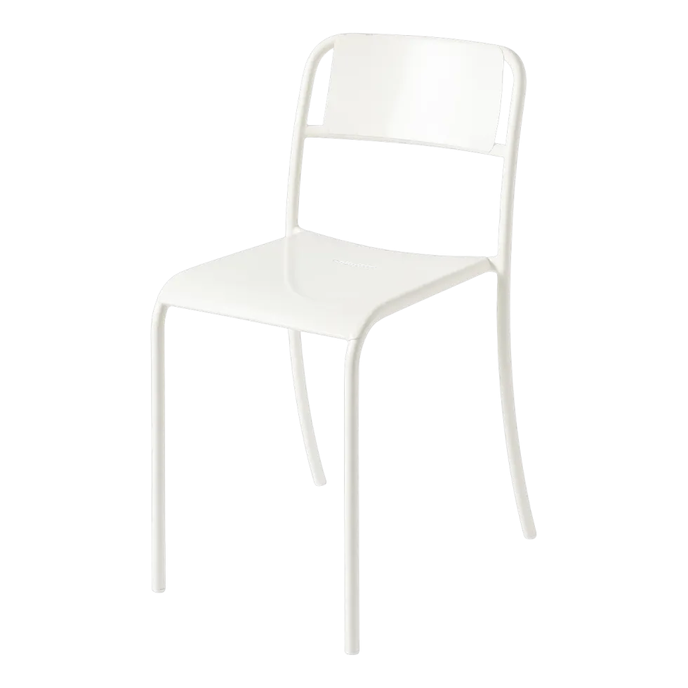 Chaise de jardin en acier inoxydable blanc pur Patio - Tolix