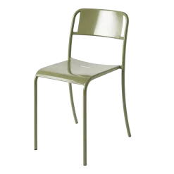 Chaise de jardin en acier inoxydable vert jonc Patio - Tolix