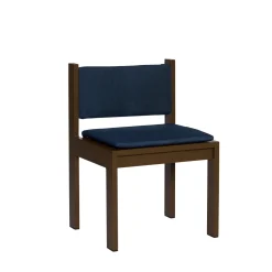 Chaise de jardin en acier marron et coussins bleu foncé Haus - Hübsch