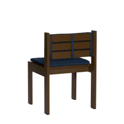 Chaise de jardin en acier marron et coussins bleu foncé Haus - Hübsch