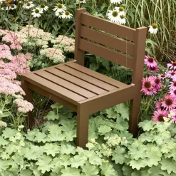 Chaise de jardin en acier marron et coussins bleu foncé Haus - Hübsch