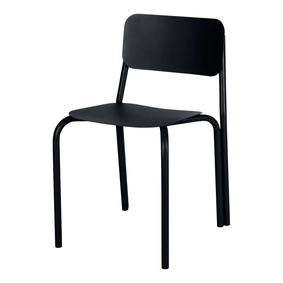Chaise de jardin en acier noir volcanique 72,8cm Kei - noo.ma