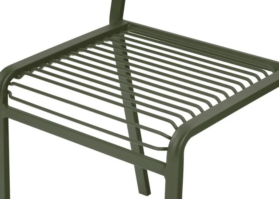 Chaise de jardin en acier vert forêt Oto - noo.ma