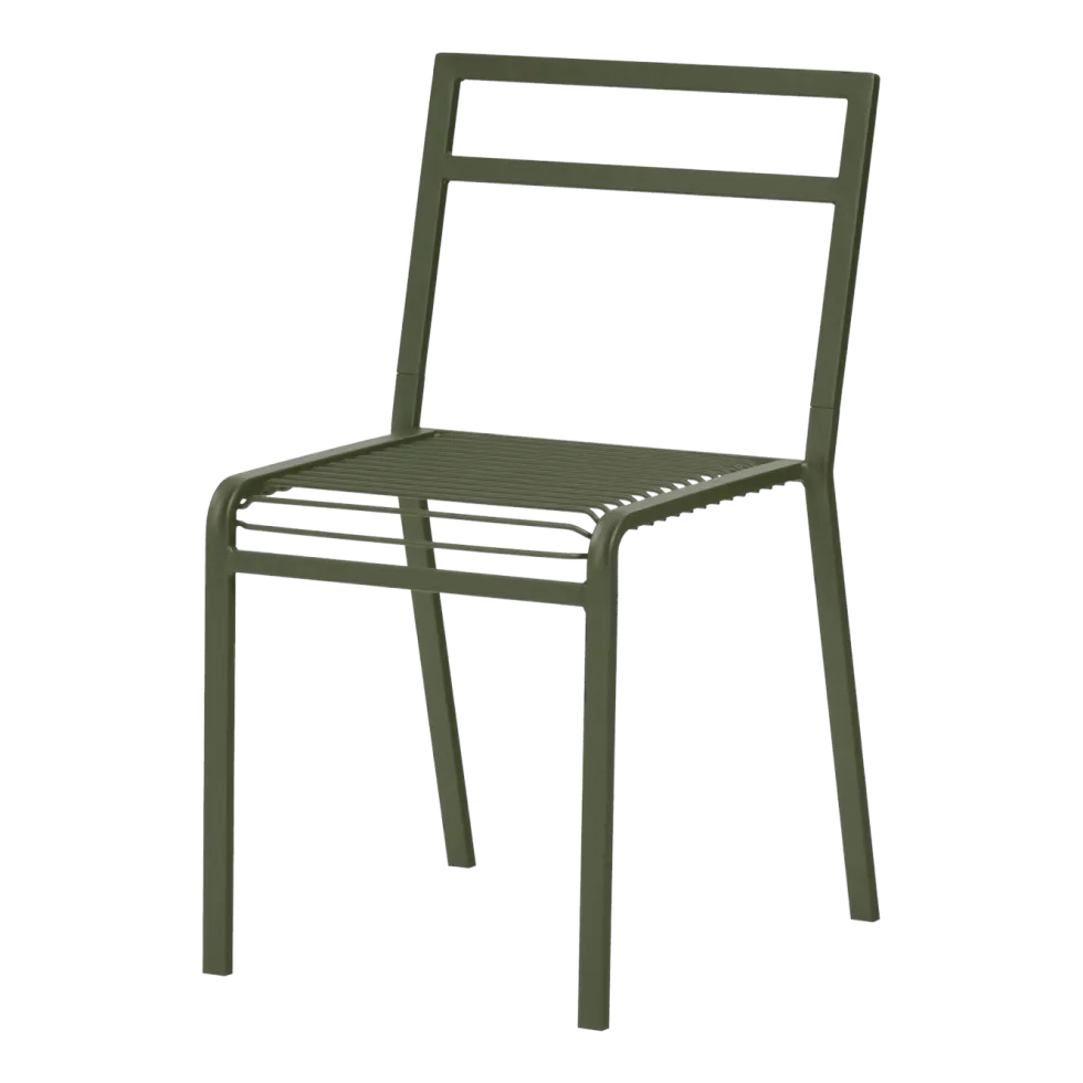 Chaise de jardin en acier vert forêt Oto - noo.ma