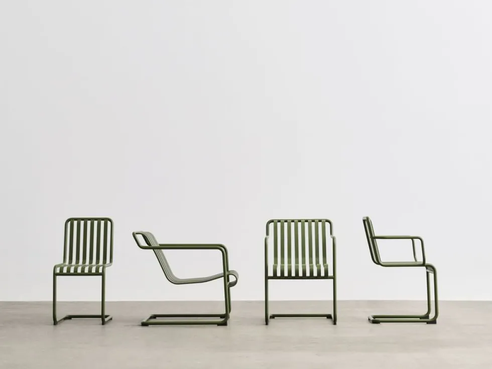 Chaise de jardin en acier vert Palissade - HAY
