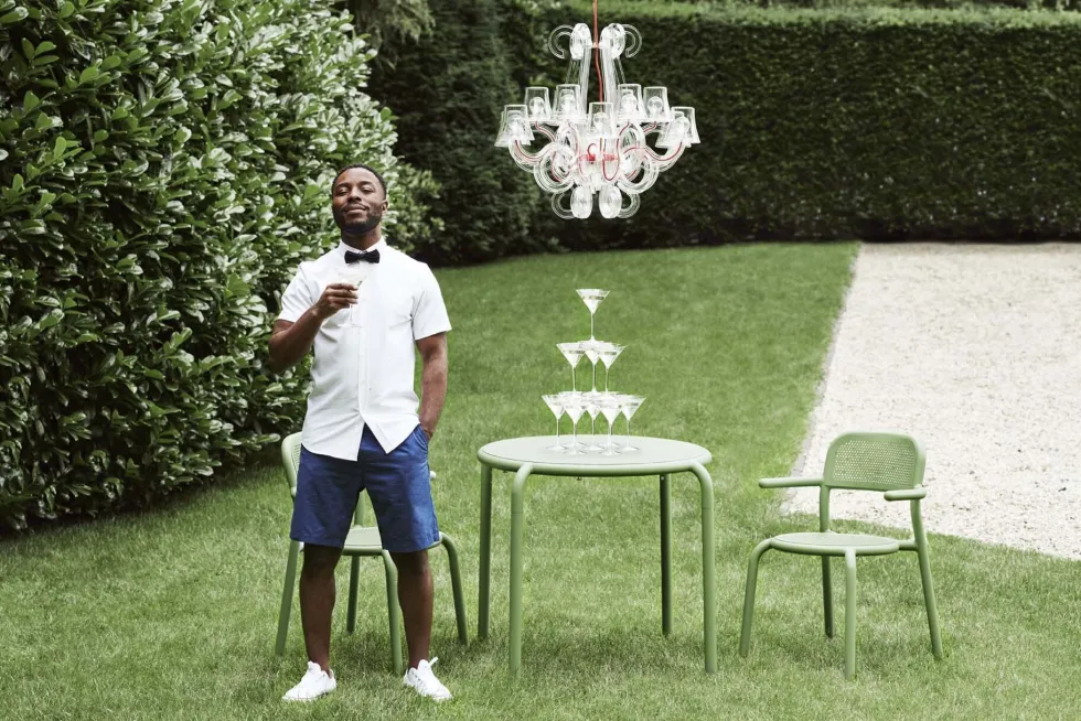 Chaise de jardin en aluminium vert mist 55 x 51 x 80 cm Toní - Fatboy